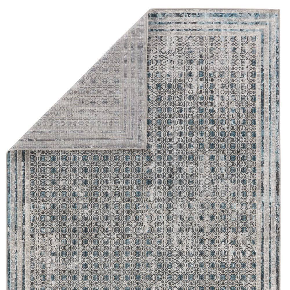 Gray Trellis Handmade Washable Rectangular Synthetic Rug