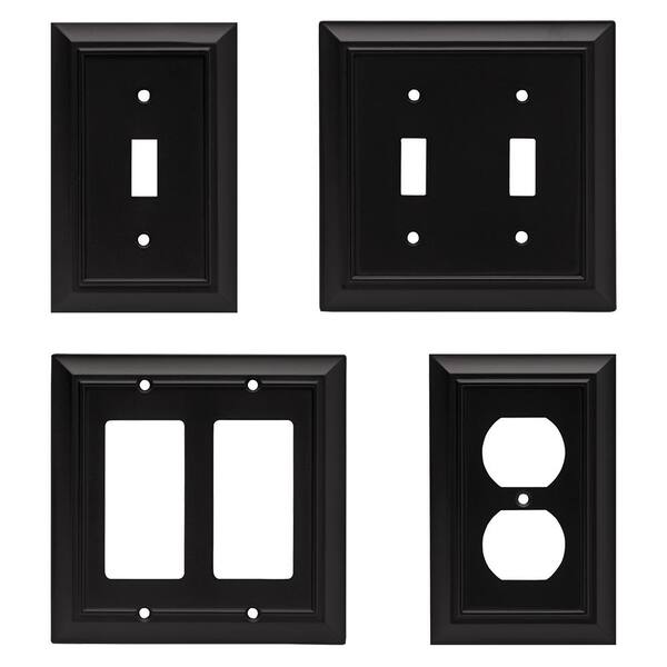 Liberty 64217 Flat Black Architect Double Switch Wall Cover Plate 