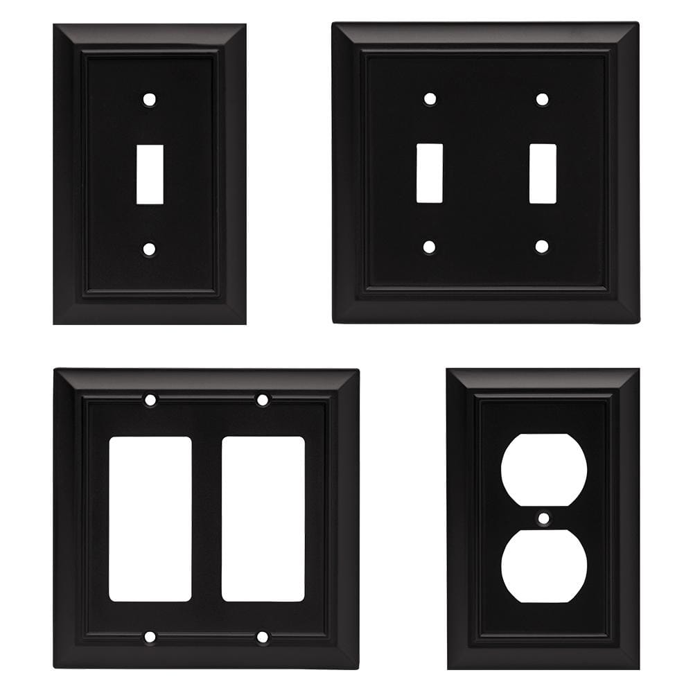 Matte Black Single Rocker Switch Wall Plate