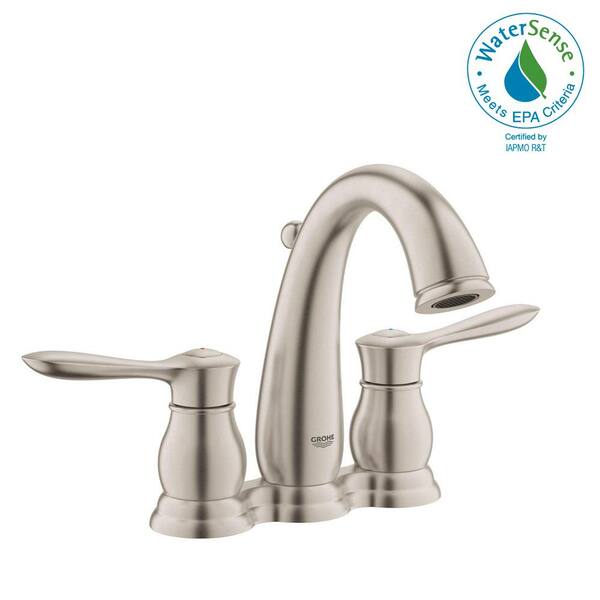 GROHE Parkfield 4 in. Centerset 2-Handle 1.2 GPM Bathroom Faucet in Brushed Nickel Infinity