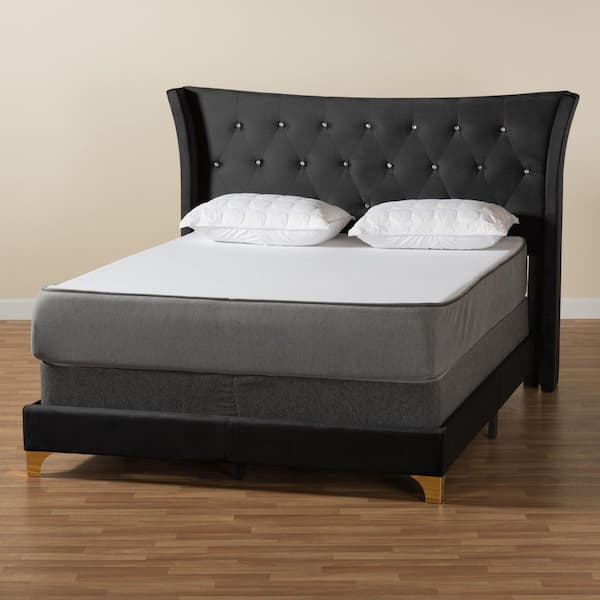 Baxton Studio Easton Black Queen Bed 220-12854-HD - The Home Depot