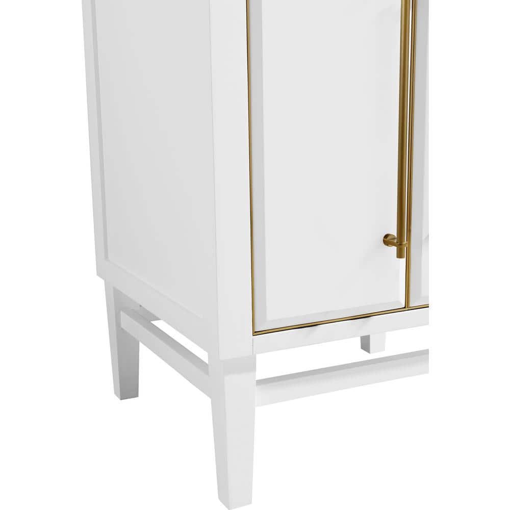 Mason 49'' White and Gold Freestanding Vanity with Marble Top