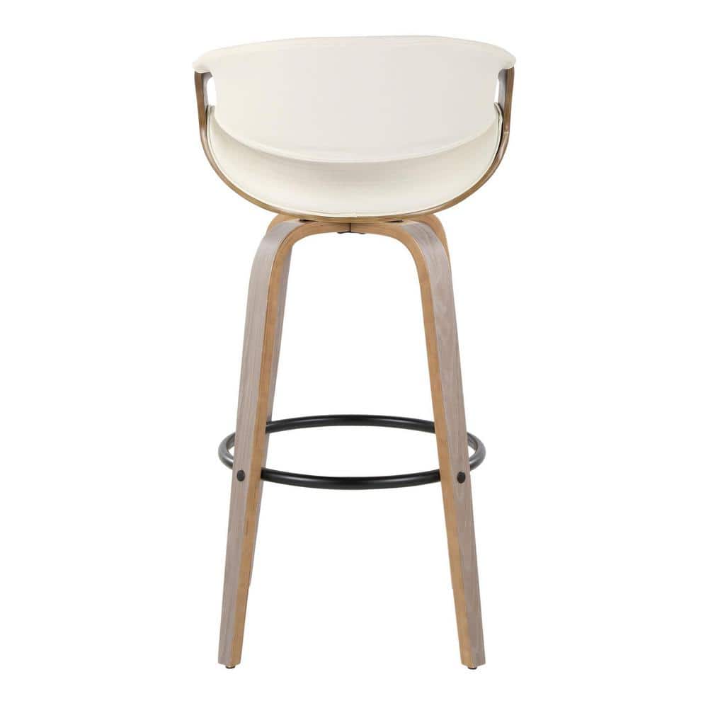 Symphony 22" White Wood and Metal Swivel Barstool Set
