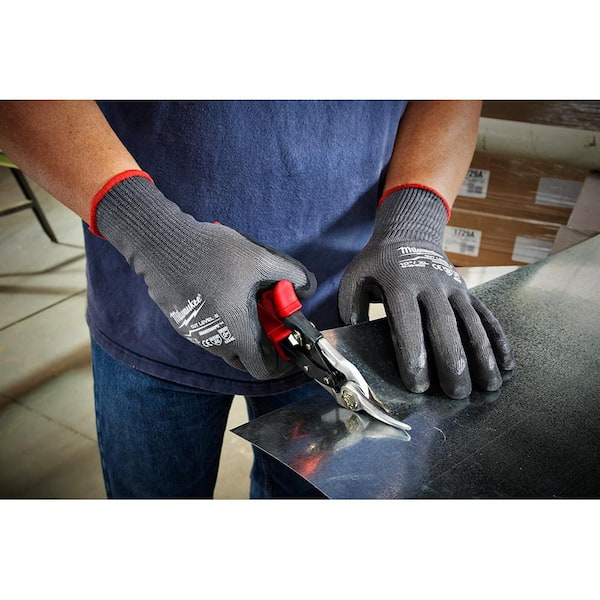 Milwaukee Part # 48-22-8951 - Milwaukee Medium Gray Nitrile Level 5 Cut  Resistant Dipped Work Gloves - General Purpose Gloves - Home Depot Pro