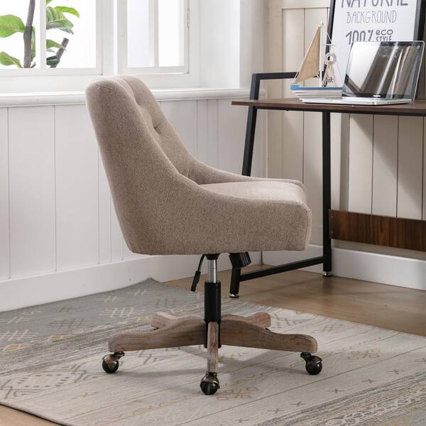 Brown tufted deals office chair