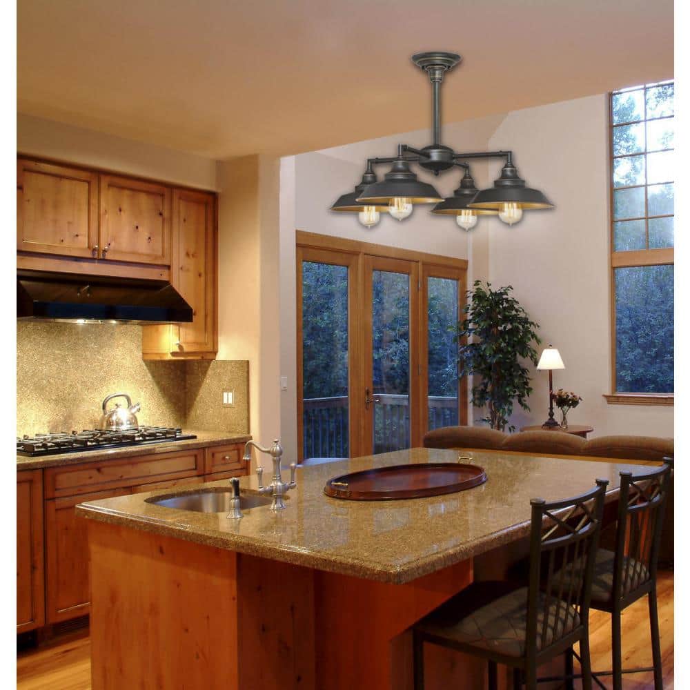 Iron Hill Bronze 4-Light Convertible Chandelier
