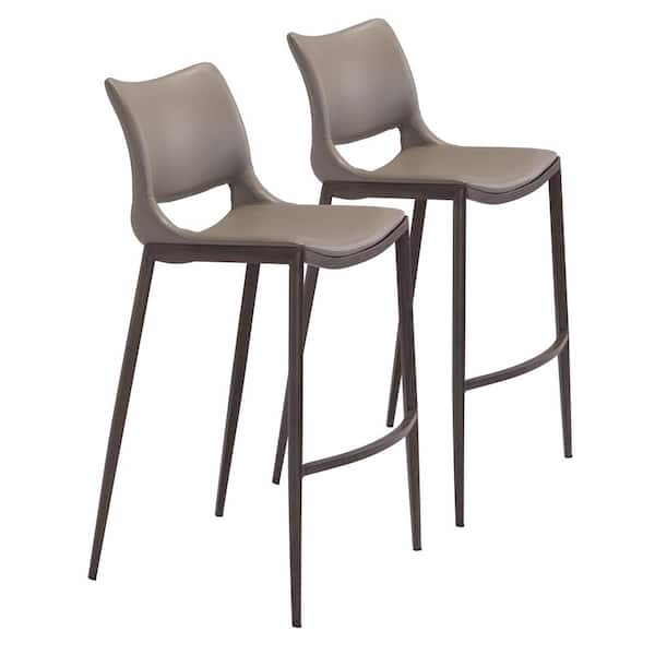 ZUO Ace Bar Chair (Set of 2) Gray & Walnut