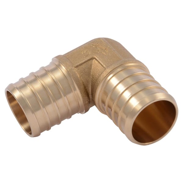 SharkBite 1 in. PEX Clamp/Crimp Brass 90-Degree Elbow Fitting (10-Pack)