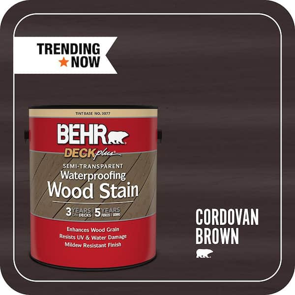 1 gal. #ST-104 Cordovan Brown Semi-Transparent Waterproofing Exterior Wood Stain
