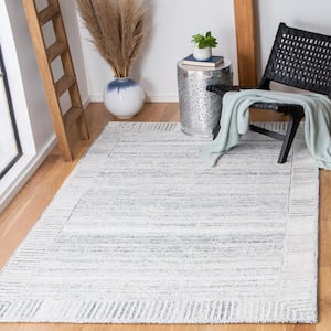 Roslyn Gray/Ivory 6 ft. x 9 ft. Distressed Striped Area Rug