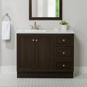 Bannister 43 in. Single Sink Dusk Bath Vanity with White Cultured Marble Top (Assembled)