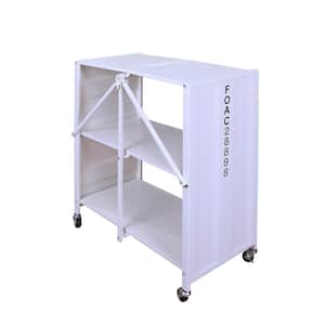 Dyna 30 in. W x 35 in. H White 2-Shelf Folding Standard Bookcase