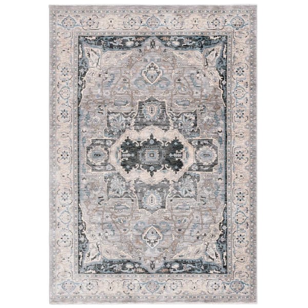 SAFAVIEH Artifact Gray/Ivory 5 ft. x 8 ft. Border Ornate Medallion Area Rug