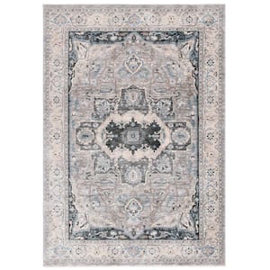 Artifact Gray/Ivory 6 ft. x 9 ft. Border Ornate Medallion Area Rug