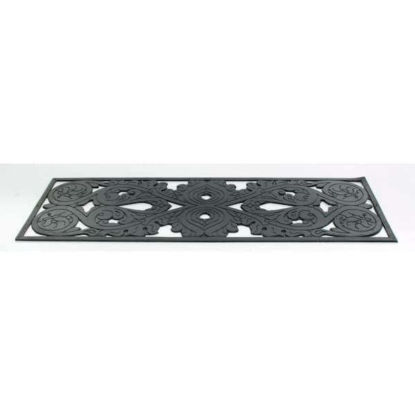 30 in. x 10 in. Black Rubber Outdoor Door Mat