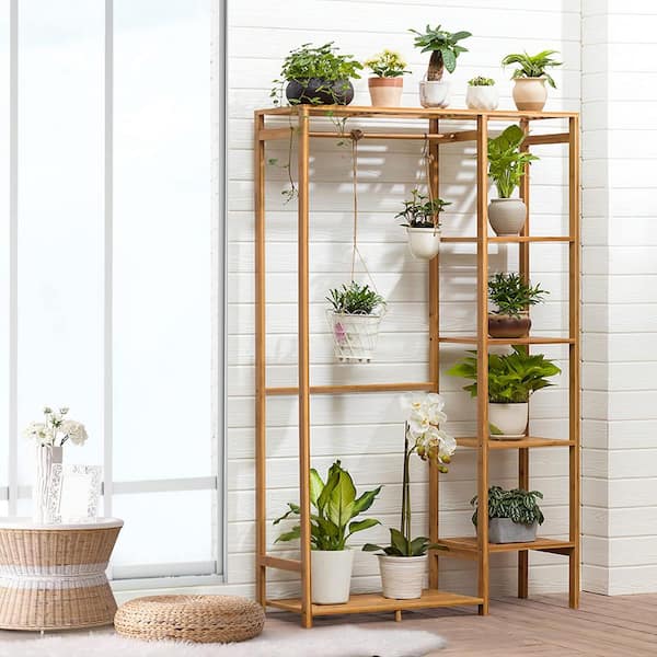 Buy House of Quirk Bamboo Garment Rack with Storage Shelves