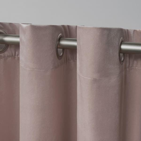 Velvet Blush Solid Light Filtering Grommet Top Curtain, 54 in. W x 63 in. L (Set of 2)
