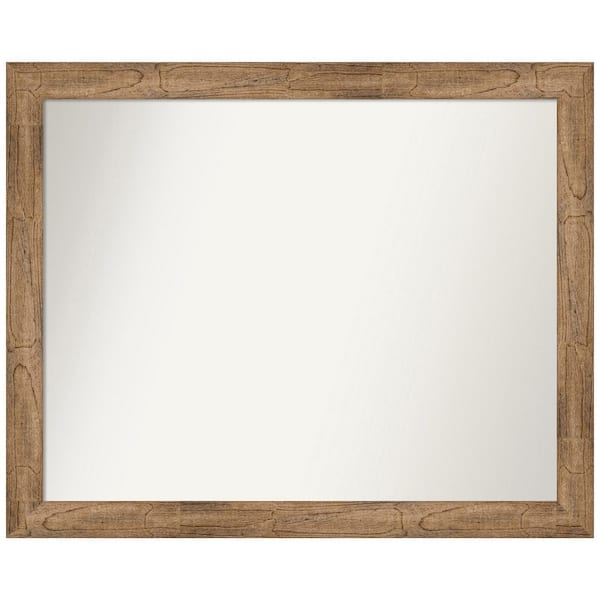 Amanti Art Owl Brown Narrow 31.5 in. W x 25.5 in. H Rectangle Non-Beveled Wood Framed Wall Mirror in Brown