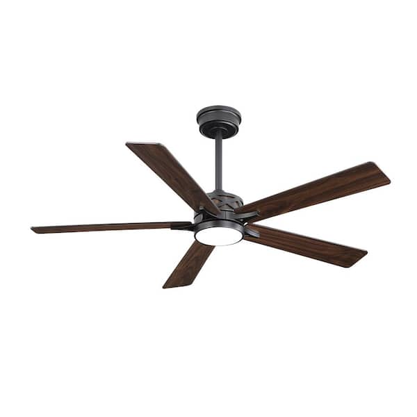 MLiAN 52 in. (4.3 ft.) DC Motor Smart Indoor Ceiling Fan with Integrated LED, Black