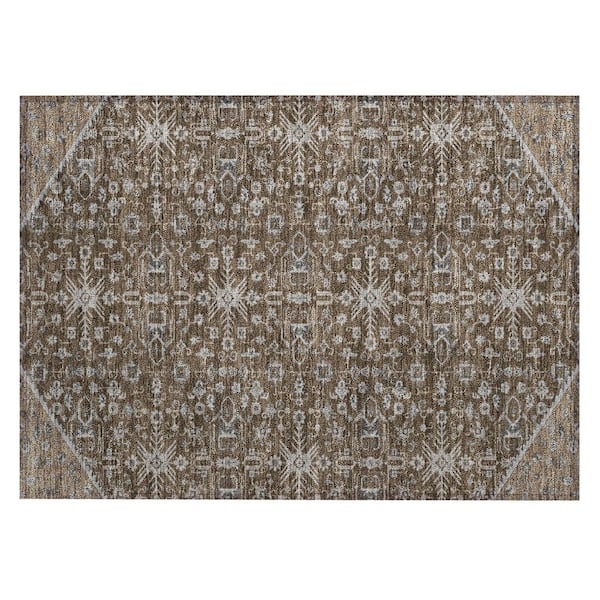 Chantille Machine Washable Indoor/Outdoor Abstract ACN3050 Chocolate 3 ft. x 4 ft. Area Rug