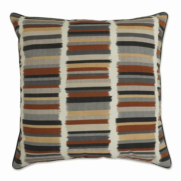 Pillow Perfect Stripe Black Square Outdoor Square Throw Pillow