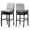 Baxton Studio Ginaro Gray Fabric Upholstered 2 Piece Bar Stool Set