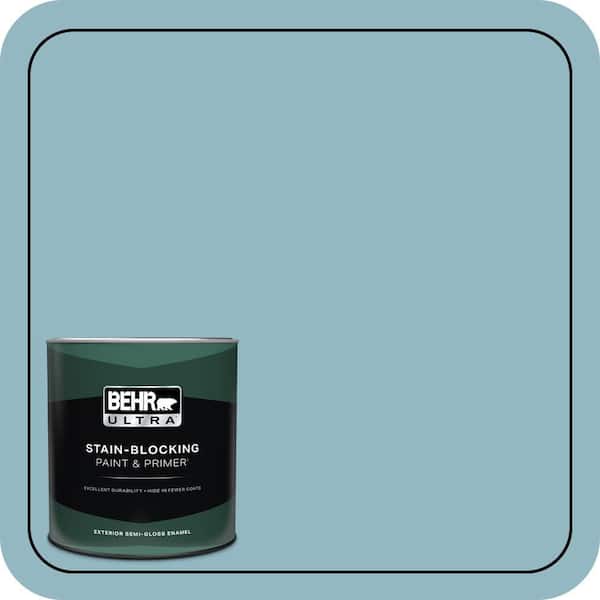 BEHR ULTRA 1 qt. #PPU13-09 Tahoe Blue Semi-Gloss Enamel Exterior Paint & Primer