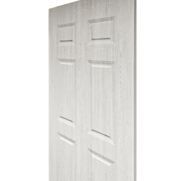 CALHOME 30 in. x 84 in. White Texture 6-Panel Hollow Core