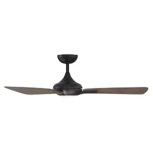 Mykonos 3-52 in. Smart Indoor/Outdoor Oil Rubbed Bronze 3-Blade Standard Ceiling Fan Soft White Integrated LED/Remote