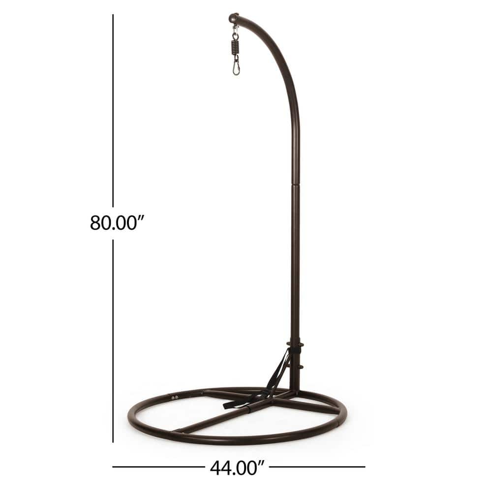 Brown Powder-Coated Iron Hammock Chair Stand with Round Base