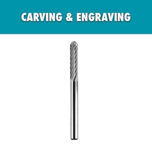 Rotary Tool 1/8 in. Carbide Ball End Engraving Burr (For Metal, Plastic and Wood)