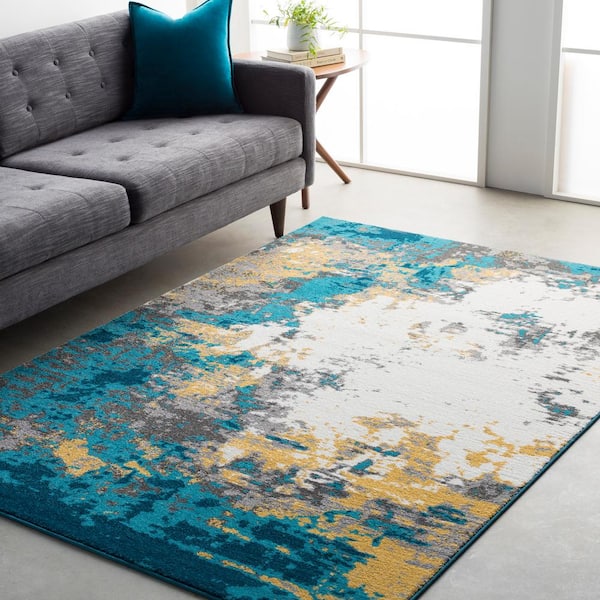 Marianne Blue Doormat 2 ft. x 3 ft. Indoor Modern Area Rug
