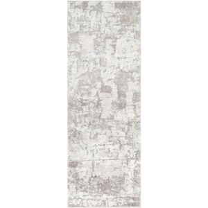 Flavia Gray 2 ft. 7 in. x 7 ft. 3 in. Abstract Runner Rug