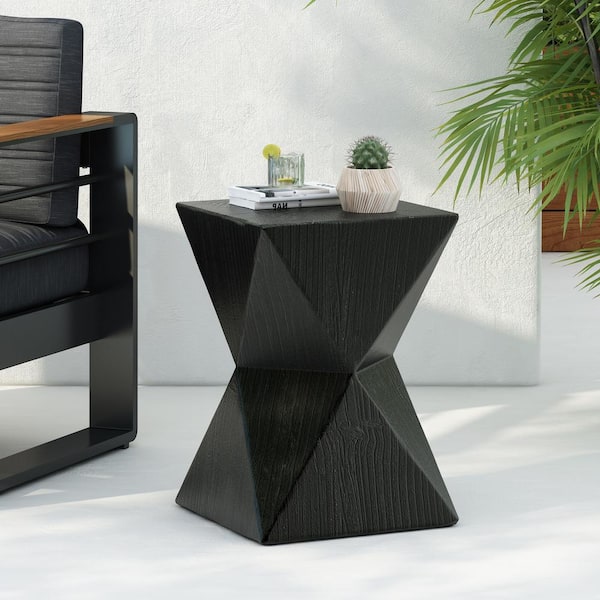 CHRISTOPHER KNIGHT HOME Black Concrete Square Patio Outdoor End Table