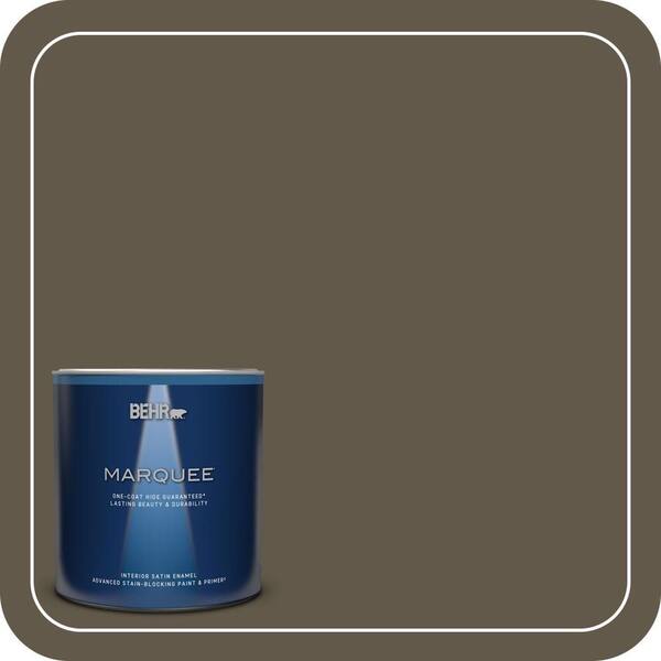 BEHR MARQUEE 1 qt. #720D-7 Winter Oak Satin Enamel Interior Paint & Primer