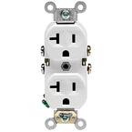 20 Amp Commercial Grade Duplex Outlet, 4-Pack, White
