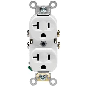 20 Amp Commercial Grade Duplex Outlet, 4-Pack, White