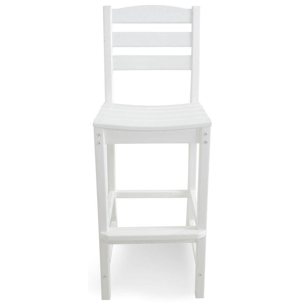 Eco-Friendly Modern White Recycled Plastic Outdoor Bar Stool