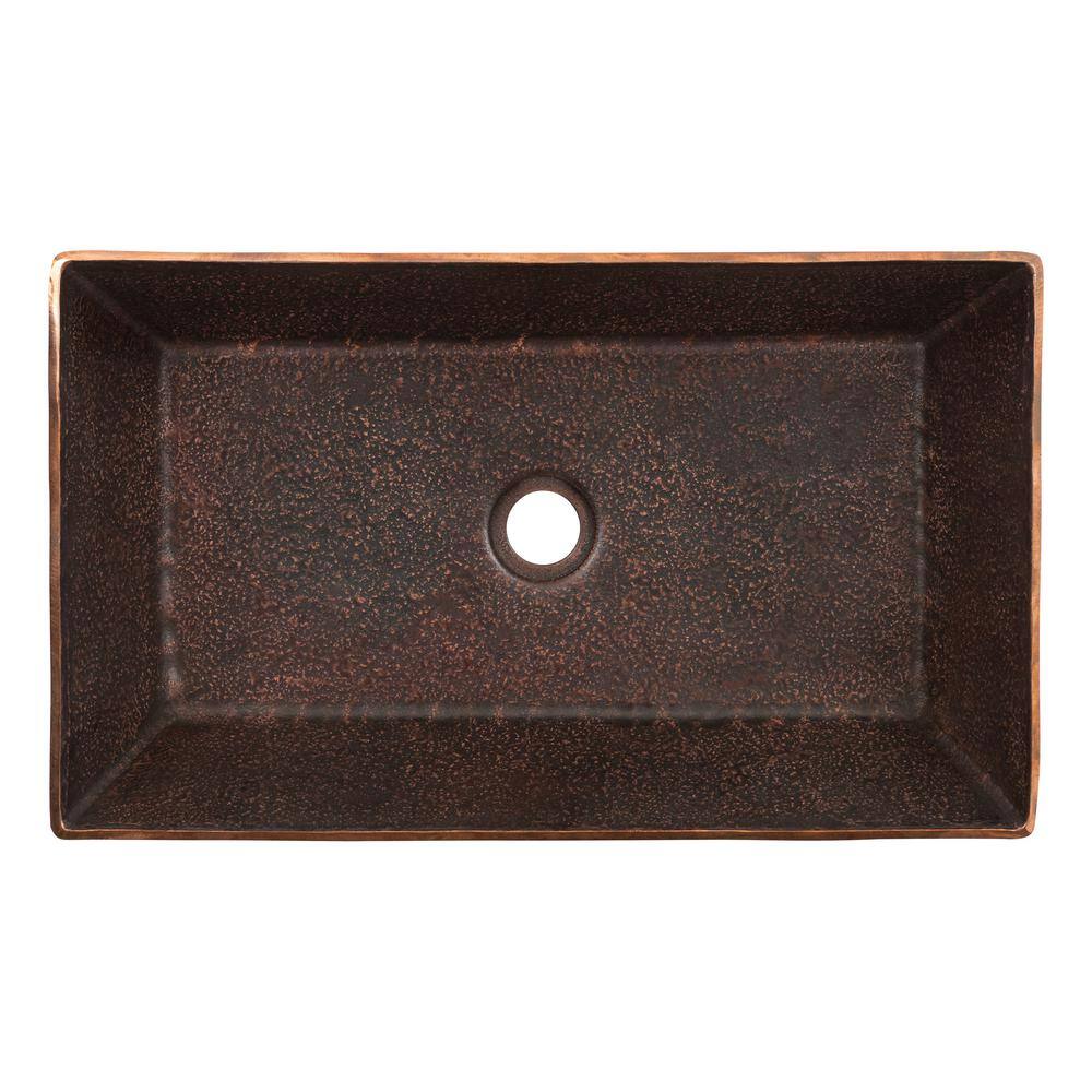 Terra Firma 20'' Dark Brown Copper Rectangular Bathroom Sink