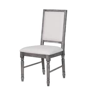 Leventis Cream Linen and Weathered Gray Side Chair (Set of 2)