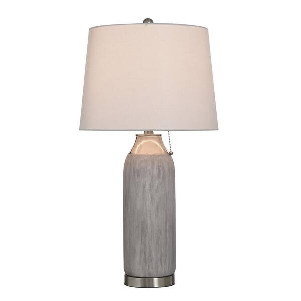 StyleCraft Donald 29.5 in. Silver Transitional Bedside Table Lamp