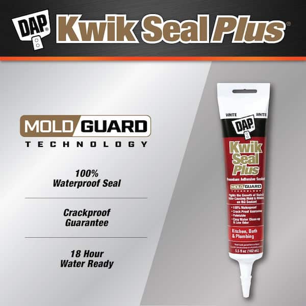 Kwik Seal Plus 5.5 oz. White Kitchen and Bath Premium Kitchen and Bath Siliconized Caulk