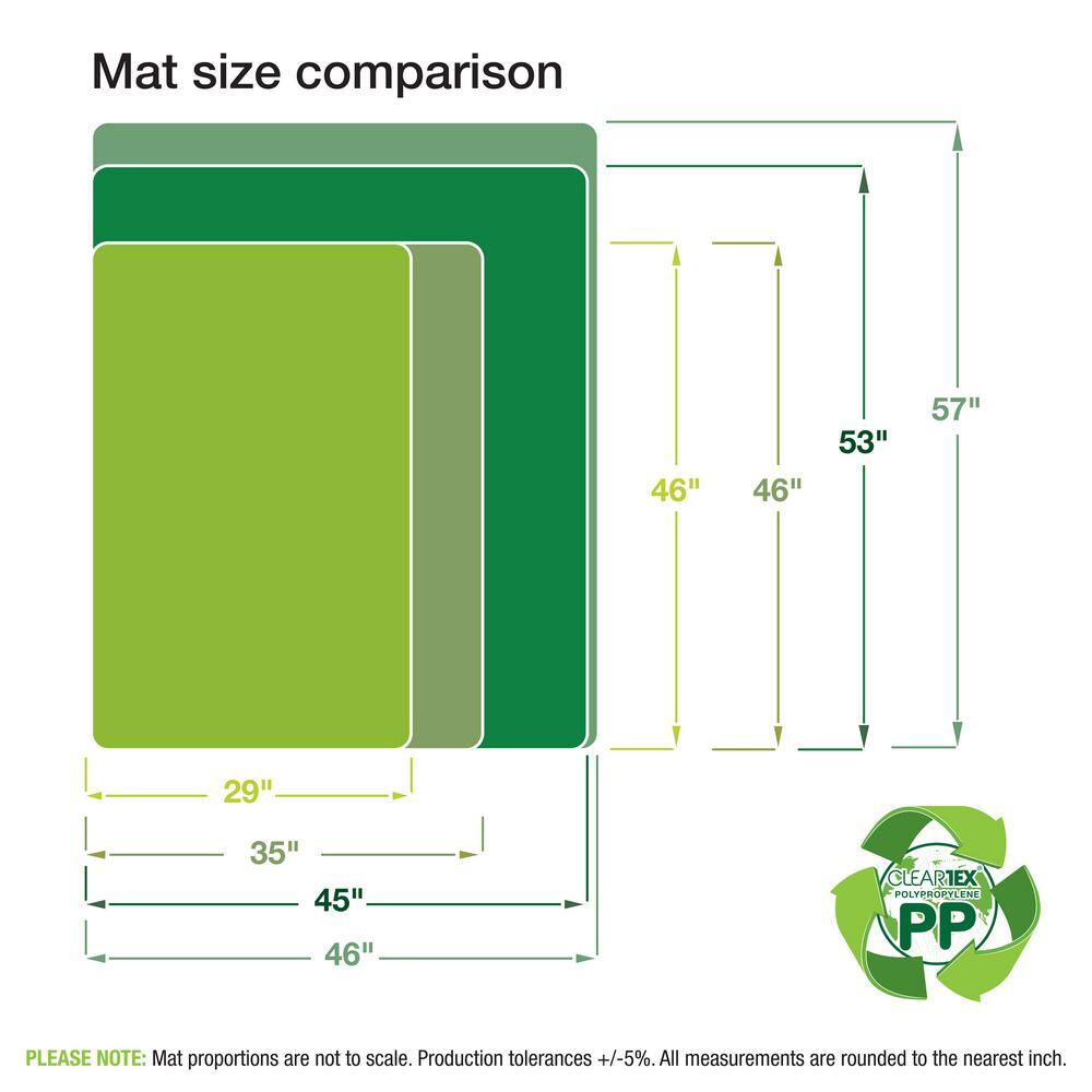 Translucent Rectangular Recycled Polypropylene Chair Mat for Hard Floors