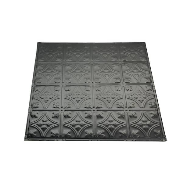 Hamilton 2 ft. x 2 ft. Nail Up Metal Ceiling Tile in Argento (Case of 5)