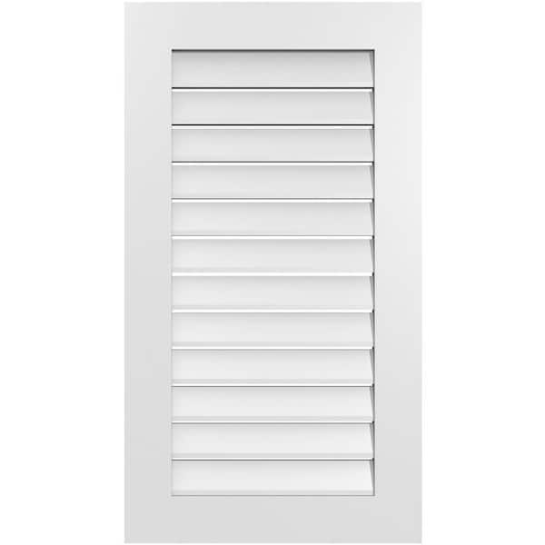 Ekena Millwork 22 in. x 40 in. Vertical Surface Mount PVC Gable Vent: Functional with Standard Frame