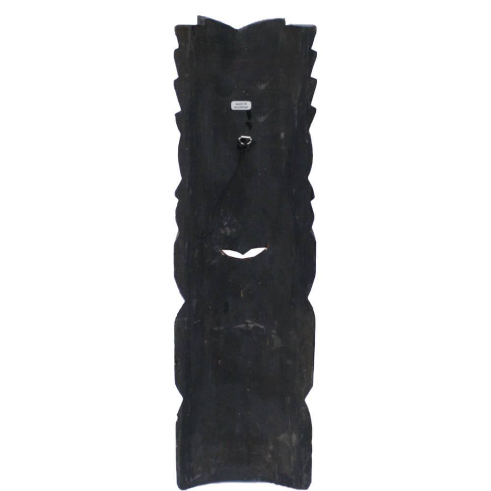 Hand-Carved Albesia Wood 20" Tiki Mask Wall Decor