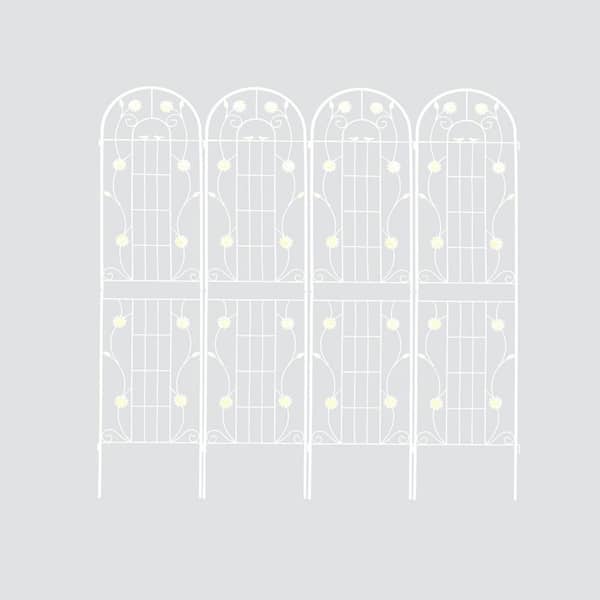 Unbranded 86.7 in. Metal Garden Trellis, Rustproof Trellis for Climbing Plants Outdoor Flower Support, 4-Pack