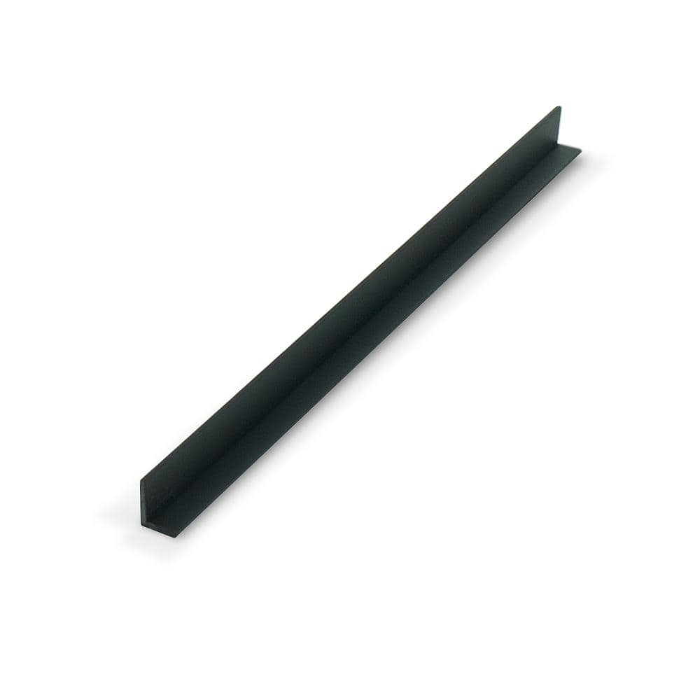 5/16 in. D x 7/16 in. W x 72 in. L Black Styrene Plastic 90° Uneven Leg An