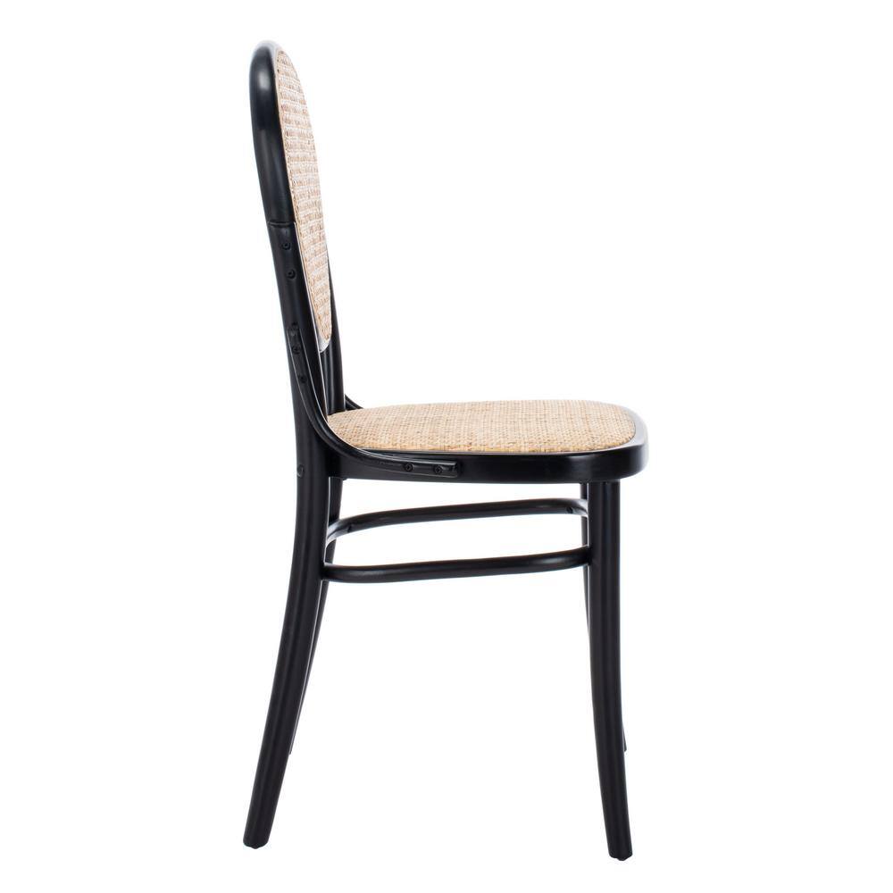 Sonia Black and Natural Cane Wood Side Chair Set