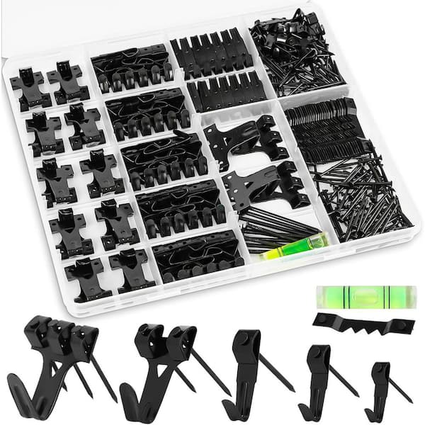 Adrinfly Black Heavy Duty Picture Hanging Kit 385-Pieces for Frame Painting Art and Photo